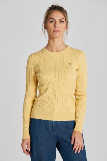 SVETR GANT STRETCH COTTON CABLE C-NECK DUSTY YELLOW