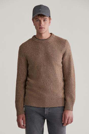 SVETR GANT NEPS WOOL C-NECK LT BROWN MELANGE