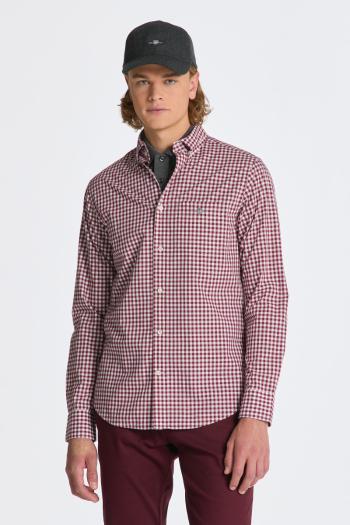 KOŠILE GANT REG POPLIN GINGHAM SHIRT PLUMPED RED