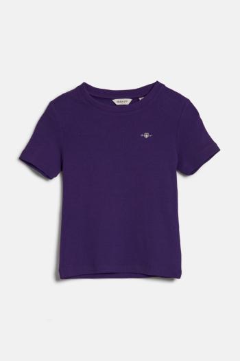 TRIČKO GANT SHIELD SLIM RIBBED T-SHIRT PANSY PURPLE