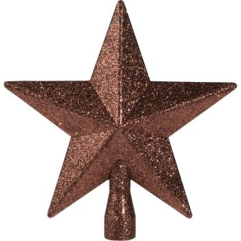 Vánoční špička na stromeček Glitter star bronzová, 19 x 19 x 5 cm