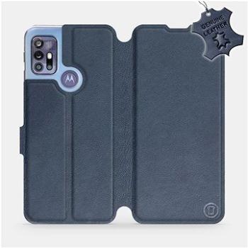 Kožené flip pouzdro na mobil Motorola Moto G30 - Modré -  Blue Leather (5903516687350)