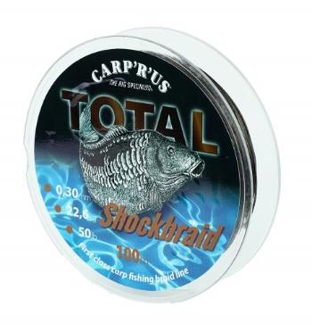 Carp ´r´ us splétaná šňůra total shock braid 100 m hnědá - průměr 0,41 mm / nosnost 22,68 k-průměr 0,41 mm / nosnost 36,2 kg