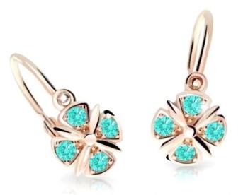 Cutie Jewellery Slušivé dětské náušnice z růžového zlata C2245-10-X-4 světle zelená