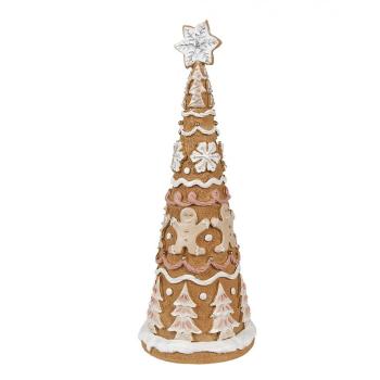 Dekorace vánoční perníkový stromek Gingerbread Tree - Ø 14*37 cm  6PR4362