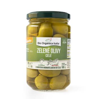 Olivy zelené celé ve slaném nálevu 280 g BIO   BIO ORGANICA ITALIA