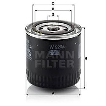 MANN-FILTER W920/6 pro vozy DODGE, CHRYSLER, JEEP (W920/6)