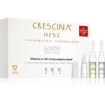 Crescina Transdermic 500 Re-Growth and Anti-Hair Loss péče pro podporu růstu a proti vypadávání vlasů pro muže 20x3,5 ml