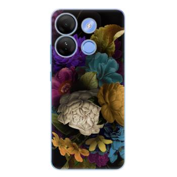 Odolné silikonové pouzdro iSaprio - Dark Flowers - Infinix Smart 7