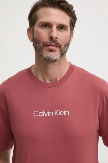 Bavlněné tričko Calvin Klein fialová barva