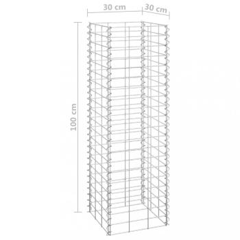 Gabionový vyvýšený záhon 3 ks kov Dekorhome 30x30x100 cm 