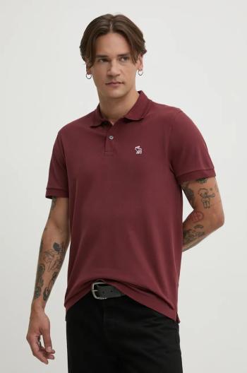 Bavlněné polo tričko Abercrombie & Fitch červená barva, KI124-4377