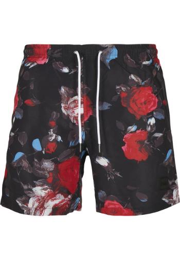 Urban Classics Pattern Swim Shorts black rose aop - M