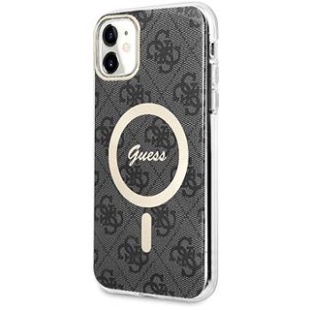 Guess 4G IML MagSafe Kompatibilní Zadní Kryt pro iPhone 11 Black (GUHMN61H4STK)