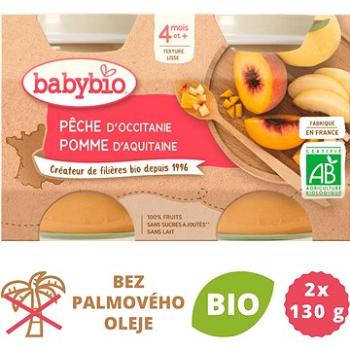 BABYBIO Broskev jablko 2× 130 g (3288131510729)