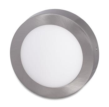 Ecolite Stříbrný přisazený LED panel kulatý 175mm 12W Barva světla: Denní bílá LED-CSL-12W/41/CHR