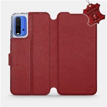 Flip pouzdro na mobil Xiaomi Redmi 9T - Tmavě červené - kožené -   Dark Red Leather (5903516623983)