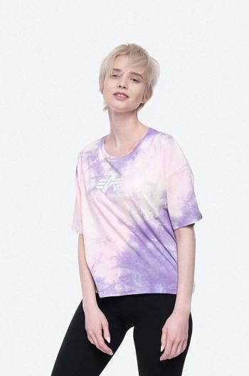 Bavlněné tričko Alpha Industries Basic Tee Batik COS Wmn růžová barva, 116083.536-pink