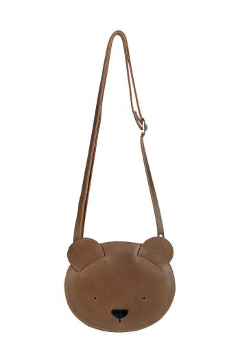 Dětská kožená kabelka Donsje Britta Classic Purse Bear hnědá barva, 5001001