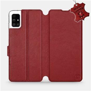 Flipové pouzdro na mobil Samsung Galaxy M51 - Tmavě červené - kožené -   Dark Red Leather (5903516365784)