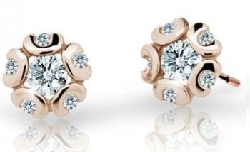 Cutie Jewellery Dětské náušnice z růžového zlata C2178-30-X-4 bílá