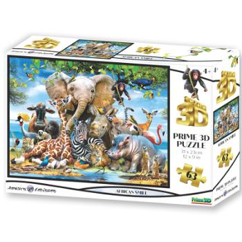 Puzzle 3D Afrika úsměv 63 dílků