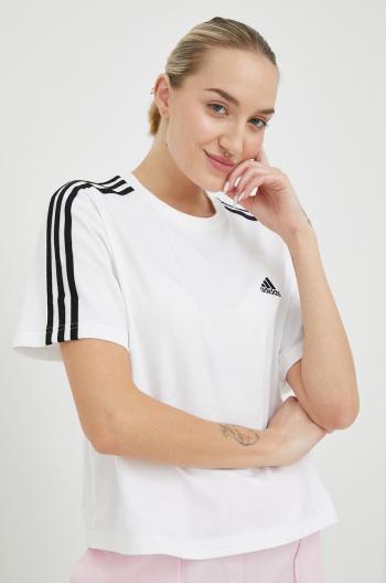 Bavlněné tričko adidas bílá barva, HR4915