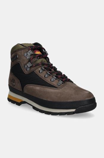 Nubukové turistické boty Timberland Euro Hiker hnědá barva, TB0A6DYHW071