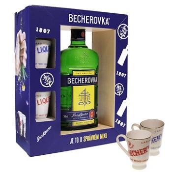 Becherovka 0,5l 38% + 2x porcelánové kalíšky (8594405101421)