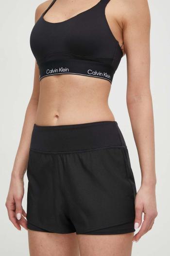 Tréninkové šortky Calvin Klein Performance černá barva, hladké, high waist