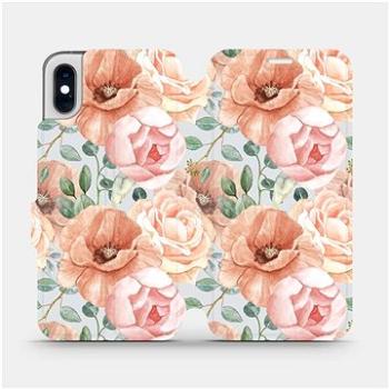 Flip pouzdro na mobil Apple iPhone XS - MP02S Pastelové květy (5903516755950)