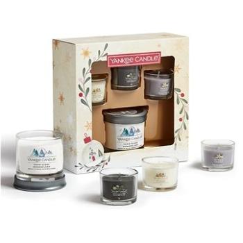 YANKEE CANDLE dárková sada votivní svíčka ve skle 3× 37 g + malý svícen (5038581137063)