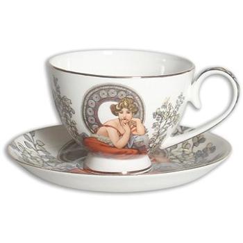 Home Elements Porcelánový šálek s podšálkem 250 ml, Mucha světlý (MUCHA0006-)