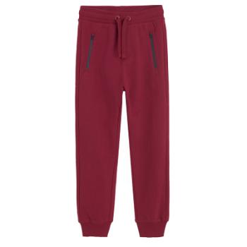 Tepláky s kapsami na zip- vínové - 134 BURGUNDY