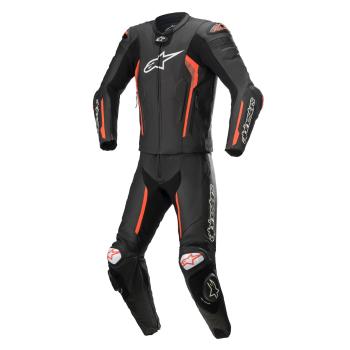 Dvoudílná moto kombinéza Alpinestars Missile 2 černá/červená fluo  černá/červená fluo  52