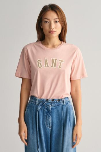 TRIČKO GANT REL LOGO C-NECK T-SHIRT DUSTY ROSE