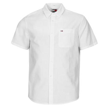 Tommy Jeans  TJM REG LINEN BLEND SS SHIRT  Košele s krátkym rukávom Biela