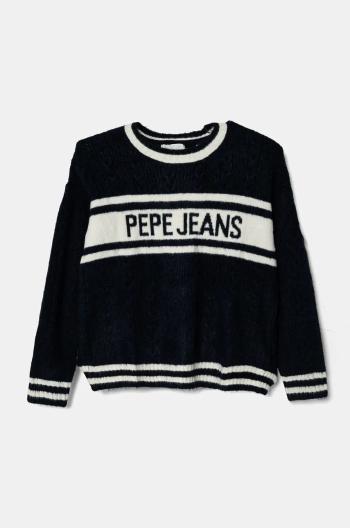 Dětský svetr s příměsí vlny Pepe Jeans WRENLEY tmavomodrá barva, PG701103