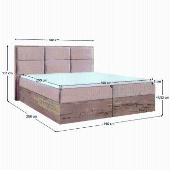 Boxspringová postel SUSAN 3 Tempo Kondela 140 cm