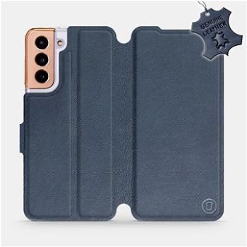 Flip pouzdro na mobil Samsung Galaxy S21 5G - Modré - kožené -   Blue Leather (5903516617036)