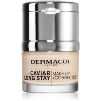 Dermacol Caviar Long Stay dlouhotrvající make-up s výtažky z kaviáru a zdokonalující korektor odstín 1 Pale 30 ml