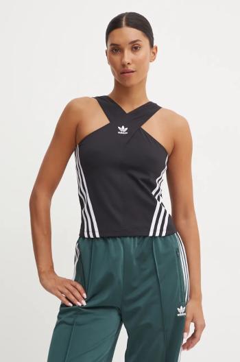 Halenka adidas Originals Tank dámská, černá barva, vzorovaná, JM9258