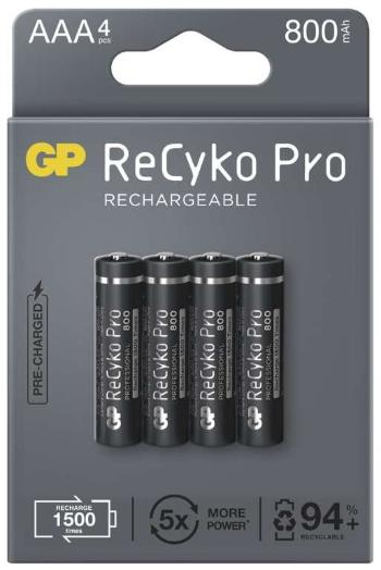 Tölthető elem Újratölthető akkumulátor GP ReCyko Pro Professional AAA (HR03), 4 db