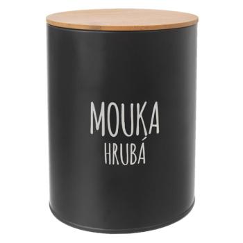 Kulatá plechová dóza HRUBÁ MOUKA Black