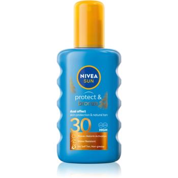 Nivea Sun Protect & Bronze sprej na opalování podporující zhnědnutí SPF 30 200 ml