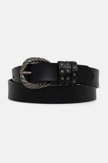 Kožený pásek Pepe Jeans HALSEY BELT dámský, černá barva, PL020856