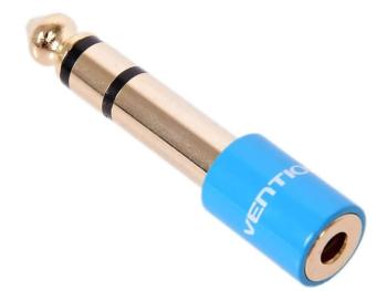 Vention 6.5mm jack/M -&gt; 3.5mm/F, (audio,kék), adapter