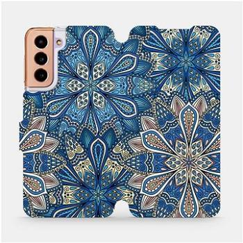 Flipové pouzdro na mobil Samsung Galaxy S21 5G - V108P Modré mandala květy (5903516616602)