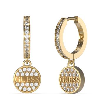 Guess Oslnivé pozlacené náušnice Huggie Me JUBE03137JWYGT/U