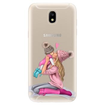 Odolné silikonové pouzdro iSaprio - Kissing Mom - Blond and Girl - Samsung Galaxy J5 2017